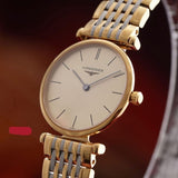 Longines La Grande Classique Quartz Gold Dial Two Tone Mesh Bracelet Watch for Women - L4.209.2.32.7 Authentic Buy Shop Now