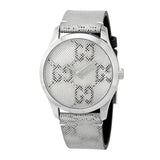 Gucci G Timeless Quartz Grey Dial Grey Leather Strap Watch For Men - YA1264058 Authentic Buy Shop Now