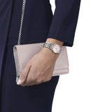 Tissot Carson Premium Lady Mother of Pearl Pink Dial Silver Steel Strap Watch For Women - T122.210.11.159.00 Authentic Buy Shop Now