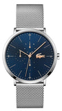 Lacoste Moon Multifunction Blue Dial Silver Mesh Strap Watch for Men - 2011024 Authentic Buy Shop Now