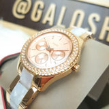 Fossil Stella Multifunction Rose Gold Dial Two Tone Steel Strap Watch for Women - ES4755 Authentic Buy Shop Now