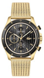 Lacoste Neoheritage Chronograph Black Dial Gold Mesh Strap Watch for Men - 2011254 Authentic Buy Shop Now