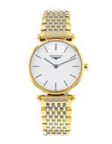 Longines La Grande Classique White Dial Two Tone Mesh Bracelet Watch for Women - L4.209.2.12.7 Authentic Buy Shop Now