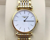 Longines La Grande Classique White Dial Two Tone Mesh Bracelet Watch for Women - L4.209.2.12.7 Authentic Buy Shop Now
