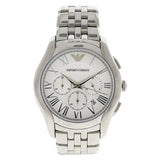 Emporio Armani Velente Chronograph Quartz Silver Dial Silver Steel Strap Watch For Men - AR1702 Authentic Buy Shop Now