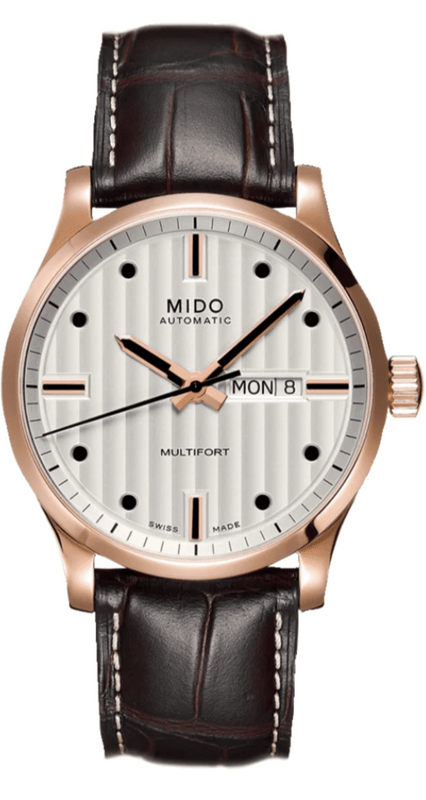 Mido Multifort Automatic Silver Dial Brown Leather Strap Watch For Men - M005.430.36.031.80 Authentic Buy Shop Now