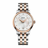 Mido Baroncelli III Automatic Mother of Pearl White Dial Two Tone Steel Strap Watch For Women - M7600.9.69.1 Authentic Buy Shop Now