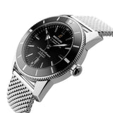 Breitling Superocean Heritage B20 Automatic 46 Black Dial Silver Mesh Bracelet Watch for Men - AB2020121B1A1 Authentic Buy Shop Now