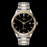 Tudor Style Automatic Black Dial Two Tone Steel Strap Watch for Men - M12713-0005 Authentic Buy Shop Now