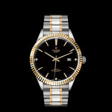 Tudor Style Automatic Diamonds Black Dial Two Tone Steel Strap Watch for Men - M12713-00011 Authentic Buy Shop Now