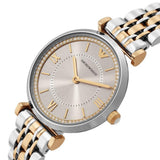 Emporio Armani Gianni T-Bar Beige Dial Two Tone Steel Strap Watch for Women - AR11702 Authentic Buy Shop Now