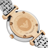 Emporio Armani Gianni T-Bar Beige Dial Two Tone Steel Strap Watch for Women - AR11702 Authentic Buy Shop Now