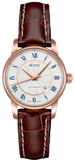 Mido Baroncelli III Automatic Silver Dial Brown Leather Strap Watch For Women - M7600.2.21.8 Authentic Buy Shop Now