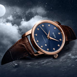 Mido Baroncelli Automatic Midnight Blue Dial Brown Leather Strap Watch For Women - M7600.3.65.8 Authentic Buy Shop Now