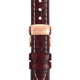 Mido Baroncelli III Automatic White Dial Brown Leather Strap Watch For Women - M7600.3.26.8 Authentic Buy Shop Now