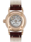 Mido Baroncelli III Automatic White Dial Brown Leather Strap Watch For Women - M7600.3.26.8 Authentic Buy Shop Now