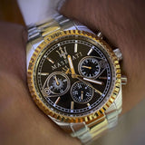 Maserati Competizione Chronograph Black Dial Two Tone Steel Strap Watch For Men - R8853100016 Authentic Buy Shop Now