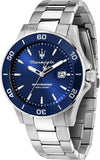 Maserati Competizione Quartz Blue Dial Silver Steel Strap Watch For Men - R8853100036 Authentic Buy Shop Now