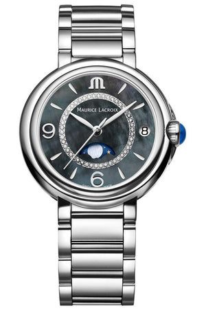 Maurice Lacroix Fiaba Moonphase Blue Dial Silver Steel Strap Watch for Women - FA1084-SS002-420-1 Authentic Buy Shop Now