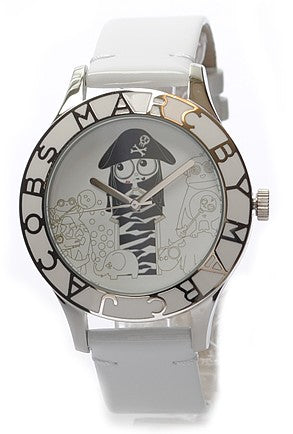 Marc Jacobs Miss Marc Pirate White Dial White Leather Strap Watch for Women - MBM1146 Authentic Buy Shop Now