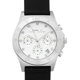 Marc Jacobs Blade Chronograph White Dial Black Leather Strap Watch for Women - MBM1189 Authentic Buy Shop Now