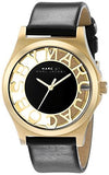 Marc Jacobs Henry Skeleton Black Dial Black Leather Strap Watch for Women - MBM1246 Authentic Buy Shop Now