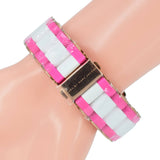 Marc Jacobs Rock Chronograph White Dial Two Tone Silicone Strap Watch for Women - MBM2593 Authentic Buy Shop Now