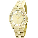 Marc Jacobs Henry Skeleton Gold Dial Gold Steel Strap Watch for Women - MBM3263 Authentic Buy Shop Now