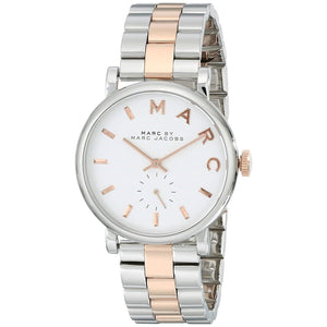 Marc Jacobs Baker White Dial Two Tone Steel Strap Watch for Women - MBM3312 Authentic Buy Shop Now