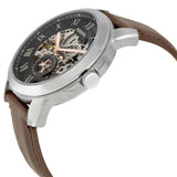 Fossil Grant Automatic Skeleton Black Dial Brown Leather Strap Watch for Men - ME3100 Authentic Buy Shop Now