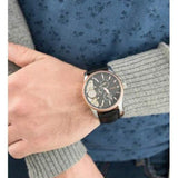 Fossil Twist Multi-Function Chronograph Black Dial Black Leather Strap Watch for Men - ME1099 Authentic Buy Shop Now