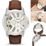 Fossil Grant Twist Multi-Function White Dial Brown Leather Strap Watch for Men - ME1144 Authentic Buy Shop Now