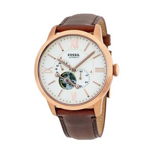 Fossil Townsman Beige Dial Brown Leather Strap Watch for Men - ME3105 Authentic Buy Shop Now