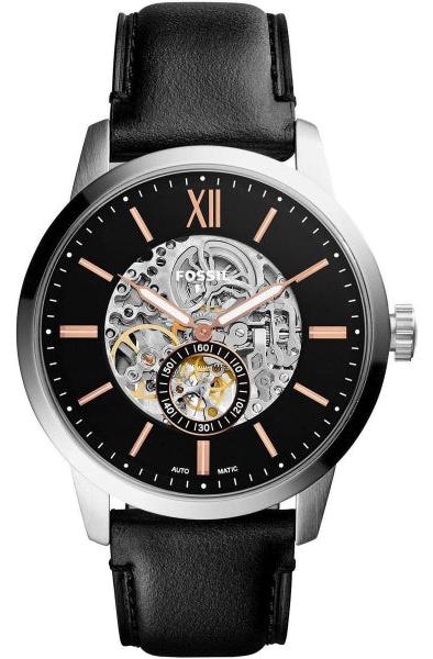 Fossil Townsman Skeleton Black Dial Black Leather Strap Watch for Men - ME3153 Authentic Buy Shop Now