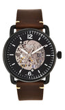 Fossil Commuter Automatic Black Dial Brown Leather Strap Watch for Men - ME3158 Authentic Buy Shop Now