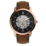 Fossil Neutra Automatic Skeleton Black Dial Brown Leather Strap Watch for Men - ME3195 Authentic Buy Shop Now
