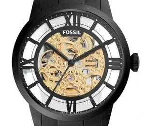 Fossil Townsman Automatic Skeleton Black Dial Black Steel Strap Watch for Men - ME3197 Authentic Buy Shop Now