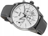 Hugo Boss Grand Prix White Dial Grey Leather Strap Watch for Men - 1513633 Authentic Buy Shop Now