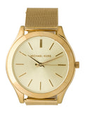 Michael Kors Slim Runway Champagne Dial Gold Mesh Bracelet Watch for Women - MK3282 Authentic Buy Shop Now