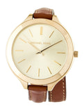 Michael Kors Runway Gold Dial Brown Leather Strap Watch For Women - MK2256 Authentic Buy Shop Now