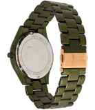 Michael Kors Slim Runway Green Dial Green Steel Strap Watch for Women - MK4526 Authentic Buy Shop Now