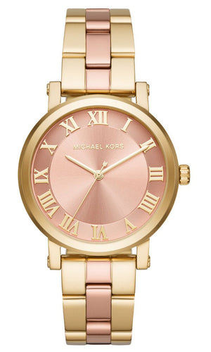 Michael Kors Norie Gold Dial Two Tone Steel Strap Watch for Women - MK3586 Authentic Buy Shop Now