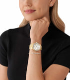 Michael Kors Lexington Mother of Pearl White Dial Gold Steel Strap Watch for Women - MK1079 Authentic Buy Shop Now
