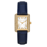 Michael Kors Emery Quartz Diamond Silver Dial Blue Leather Strap Watch For Women - MK2982 Authentic Buy Shop Now