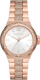Michael Kors Lennox Three-Hand Silver Dial Rose Gold Steel Strap Watch For Women - MK7362 Authentic Buy Shop Now