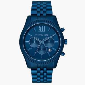 Michael Kors Lexington Chronograph Blue Dial Blue Steel Strap Watch For Men - MK8791 Authentic Buy Shop Now