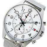 Tommy Hilfiger Dean Chronograph White Dial Silver Mesh Bracelet Watch for Men - 1791277 Authentic Buy Shop Now