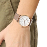 Marc Jacobs Roxy White Dial Light Brown Leather Strap Watch for Women - MJ1538 Authentic Buy Shop Now