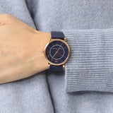 Marc Jacobs Roxy Navy Blue Dial Navy Blue Leather Strap Watch for Women - MJ1539 Authentic Buy Shop Now