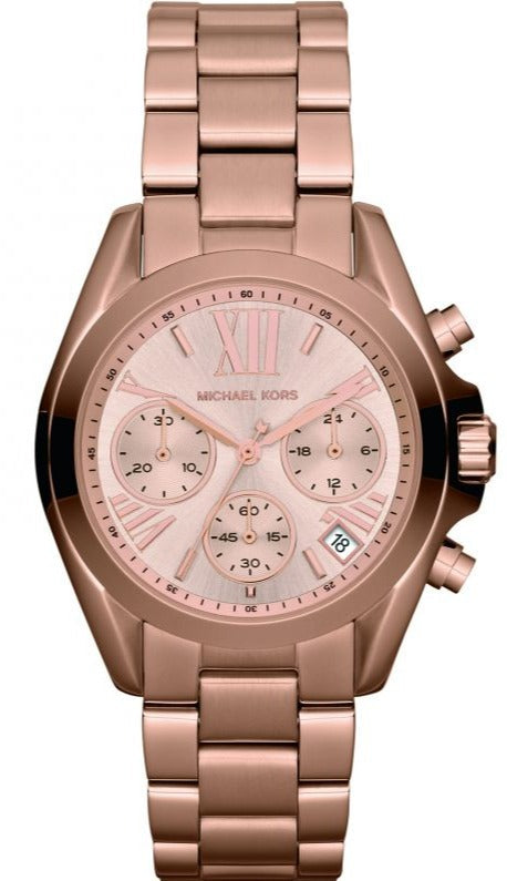Michael Kors Bradshaw Chronograph Rose Gold Dial Rose Gold Steel Strap Watch for Women - MK5799 Authentic Buy Shop Now